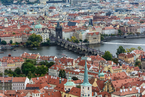 Veduta dall'alto di Ponte San Carlo (Praga, Repubblica Ceca)