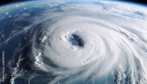 A Majestic Spiral of Destruction: Satellite View of a Hurricane Unleashing Nature's Fury