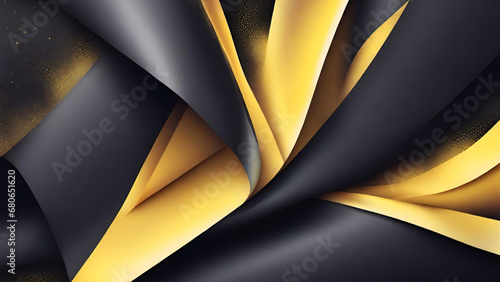 Abstraktes Konzept gelber und schwarzer Kontrasthintergrund. Modernes, luxuriöses, futuristisches Technologie-Vorlagendesign. Vektorillustration