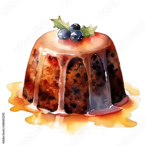 christmas cake with berries