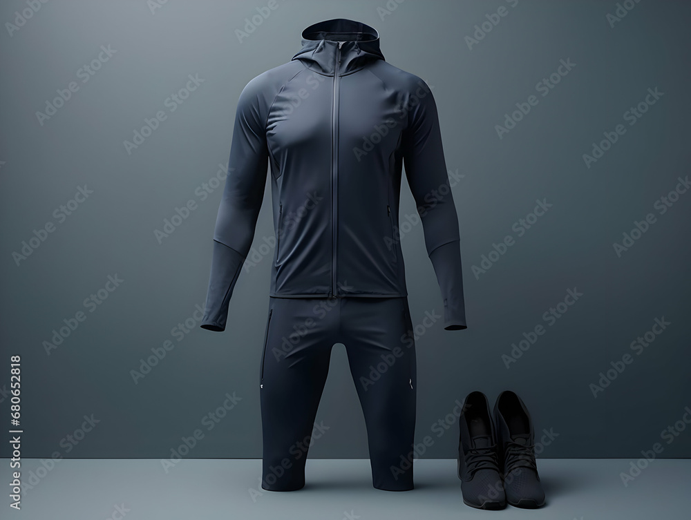 Body builder man fitness suit mockup, 3D man fitness suit mockup ...