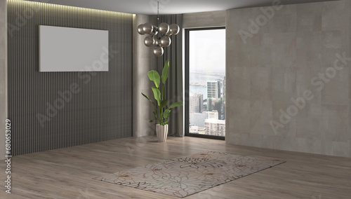 Fototapeta Naklejka Na Ścianę i Meble -  Empty interior room 3d Render. Modern interior design .
