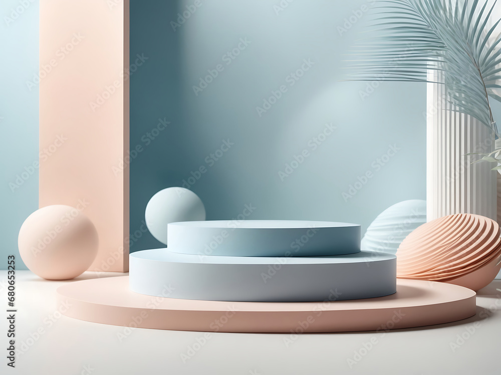 Ethereal Geometry: A Pastel Dreamscape in 3D Ethereal Geometry: A Pastel Dreamscape in 3D