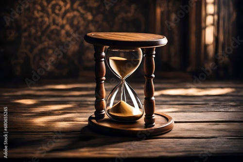 hourglass on a wooden background