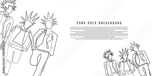 punk background.white background with punk line art objects.