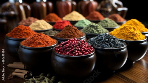 Colorful Spices Peppers Wooden Bowls Flying, Background Images, Hd Wallpapers, Background Image