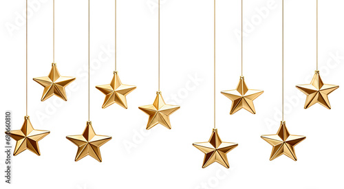 PNG Golden stars hanging isolated on transparent background photo
