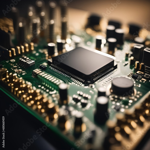 close up of electronic circuit board used in electrical appliances or high end computers