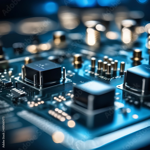 close up of electronic circuit board used in electrical appliances or high end computers
