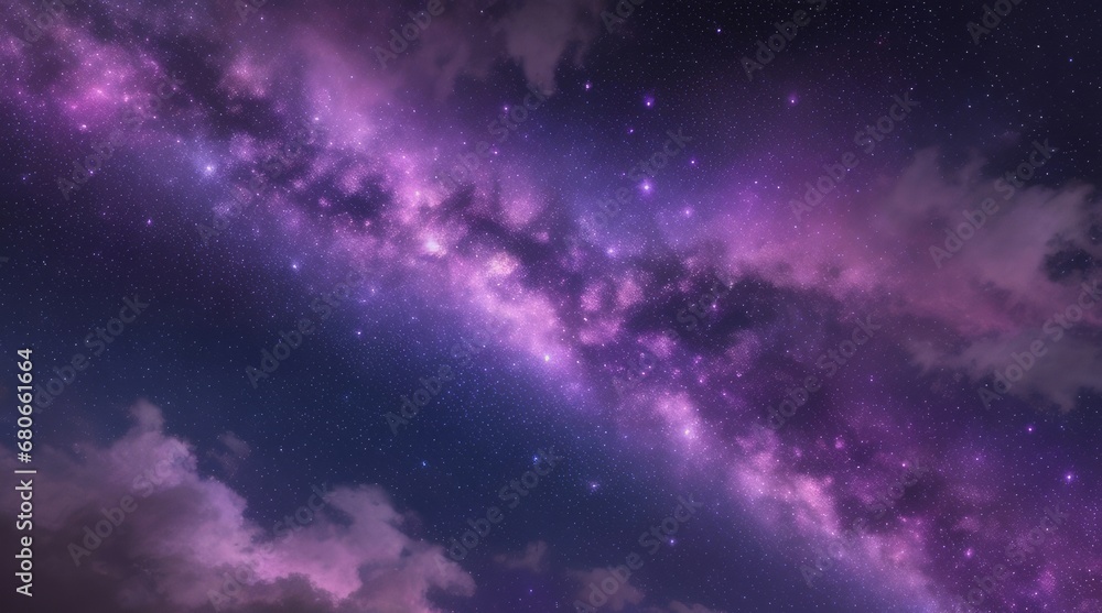 Naklejka premium Abstract starlight and pink and purple clouds stardust