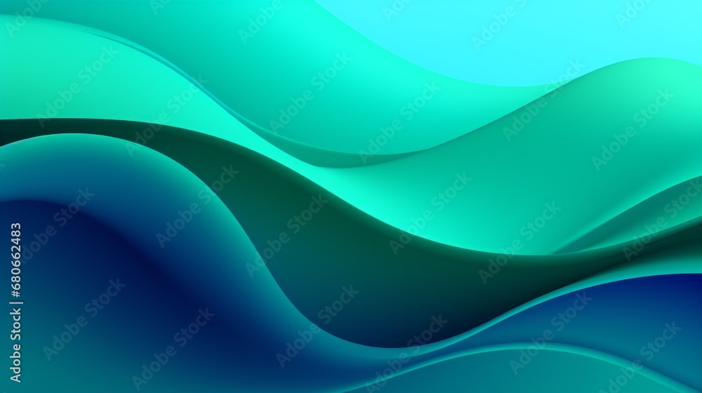 Fototapeta premium Green-Blue Wave Background