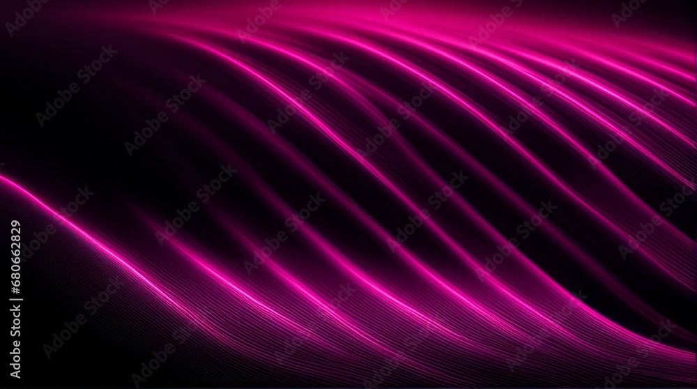 Naklejka premium Pink purple glowing grainy gradient abstract wave on black background noise texture effect