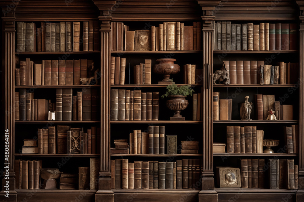 library shelves with books library shelves with books
