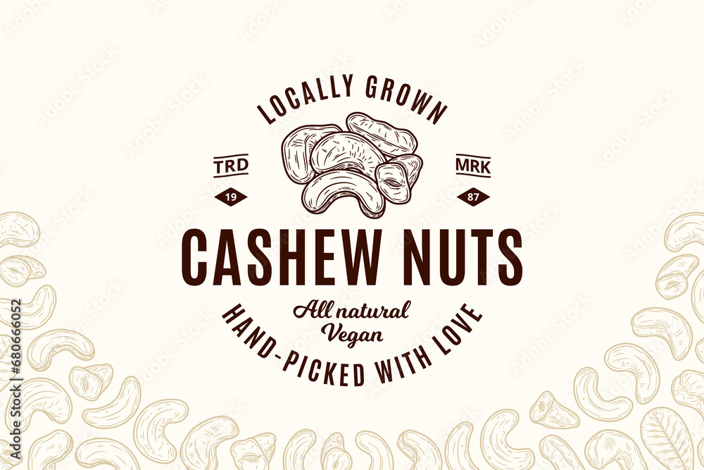 Vector cashew nuts logo design template. Cashew nut kernels Vector cashew nuts logo design template. Cashew nut kernels