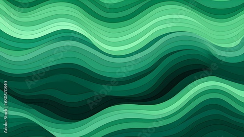 Minimalistic Background of abstract Waves in green Colors. Creative Retro Wallpaper