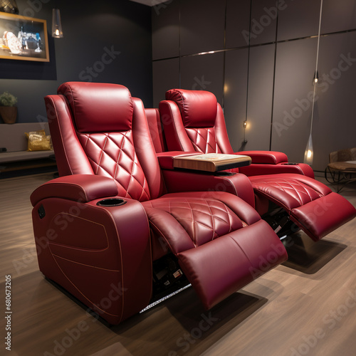 Cinema seat for two lovers, AI Generative.
