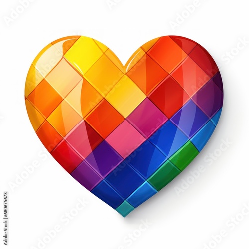 Heart Shaped Pride Flag. Heart Shaped. Pride Flag. LGBT Flag. Sticker. Logotype. Pride Month. 