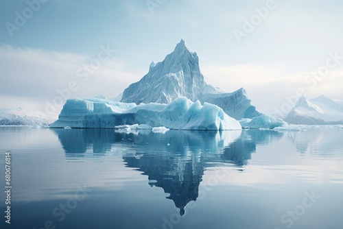 Majestic icebergs in the Arctic reflection