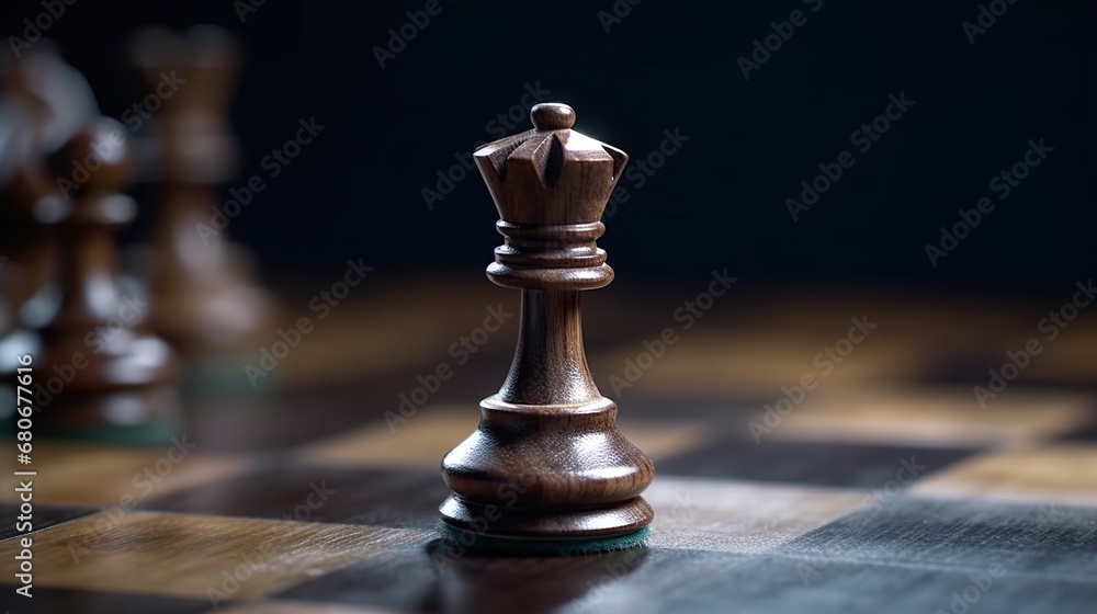 Wooden chess pieces on a chessboard. Selective focus. Wooden chess pieces on a chessboard. Selective focus.