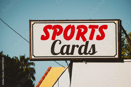 Retro vintage sports cards sign