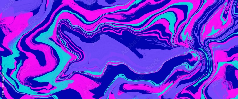 Illustration of an abstract painting of flowing fluid