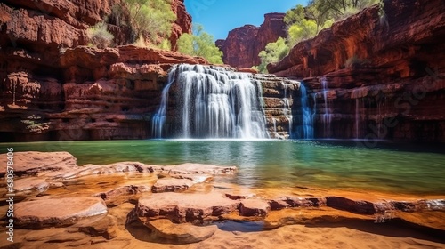 waterfall in karijini national park, western australia