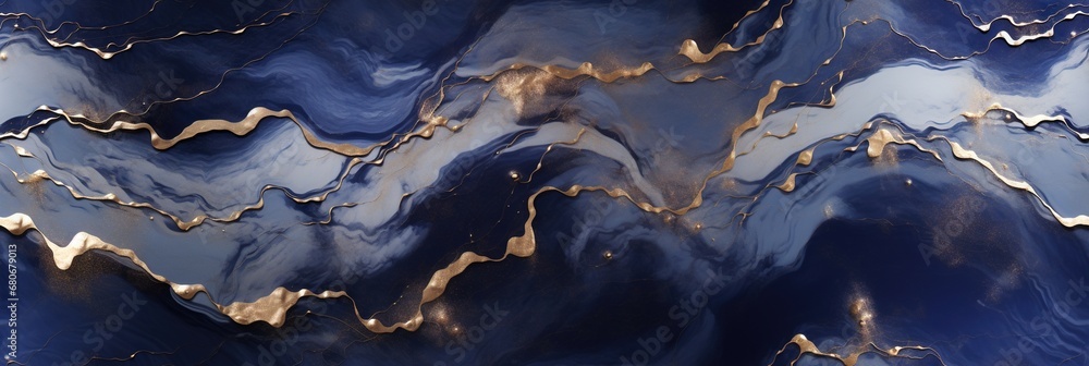 Fototapeta premium Abstract luxury multicolor marble stone seamless pattern texture with a plain background, gold lines, foil accents. Great as wallpaper or banner. Generative AI, AI