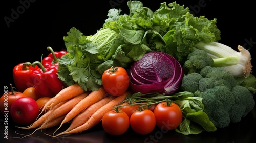 Set Fresh Vegetables On Black Background, Background Images, Hd Wallpapers, Background Image