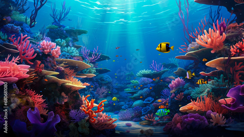 Underwater world with corals and tropical fish. Underwater world © Formoney