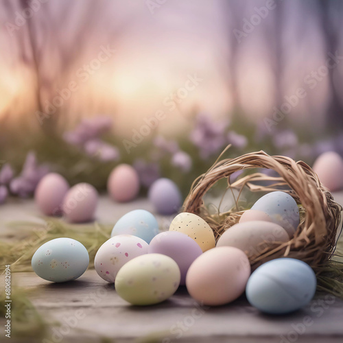 Elegant Easter Simplicity: Elevate Your Space with Minimalist and Modern Easter Vibes! Illustration, 3D Render, Background, Wallpaper