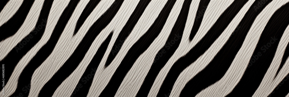 Abstract zebra stripes, ultra-closeup, texture, play of black and white, optical illusion effect