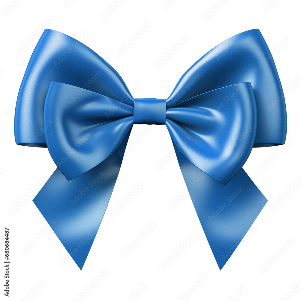 Close-up of a blue ribbon bow on a transparent background in PNG format. Bow for wrapping a birthday gift. High quality clipart. Close-up of a blue ribbon bow on a transparent background in PNG format. Bow for wrapping a birthday gift. High quality clipart.