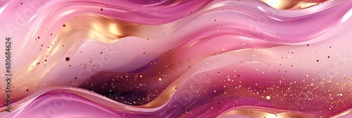 Abstract luxury multicolor marble stone seamless pattern texture with a plain background, gold lines, foil accents. Great as wallpaper or banner. Generative AI, AI