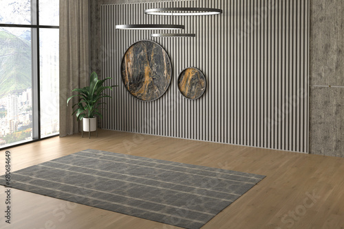 Fototapeta Naklejka Na Ścianę i Meble -  Empty interior room 3d Render. Modern interior design .