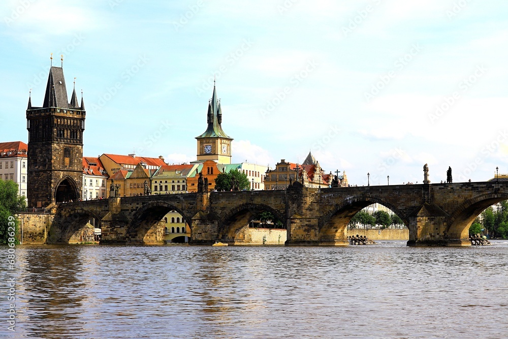 Charles Bridge in the center of Prague