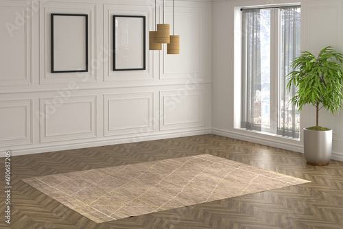 Fototapeta Naklejka Na Ścianę i Meble -  Empty interior room 3d Render. Modern interior design .