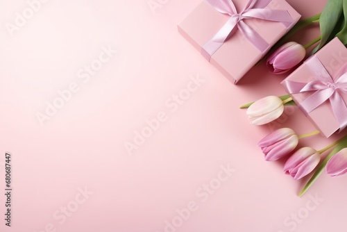Warm, festive Mother's Day decorations concept with flowers, gifts, and joy. Celebrate with love © Francesco
