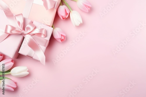 Warm, festive Mother's Day decorations concept with flowers, gifts, and joy. Celebrate with love © Francesco