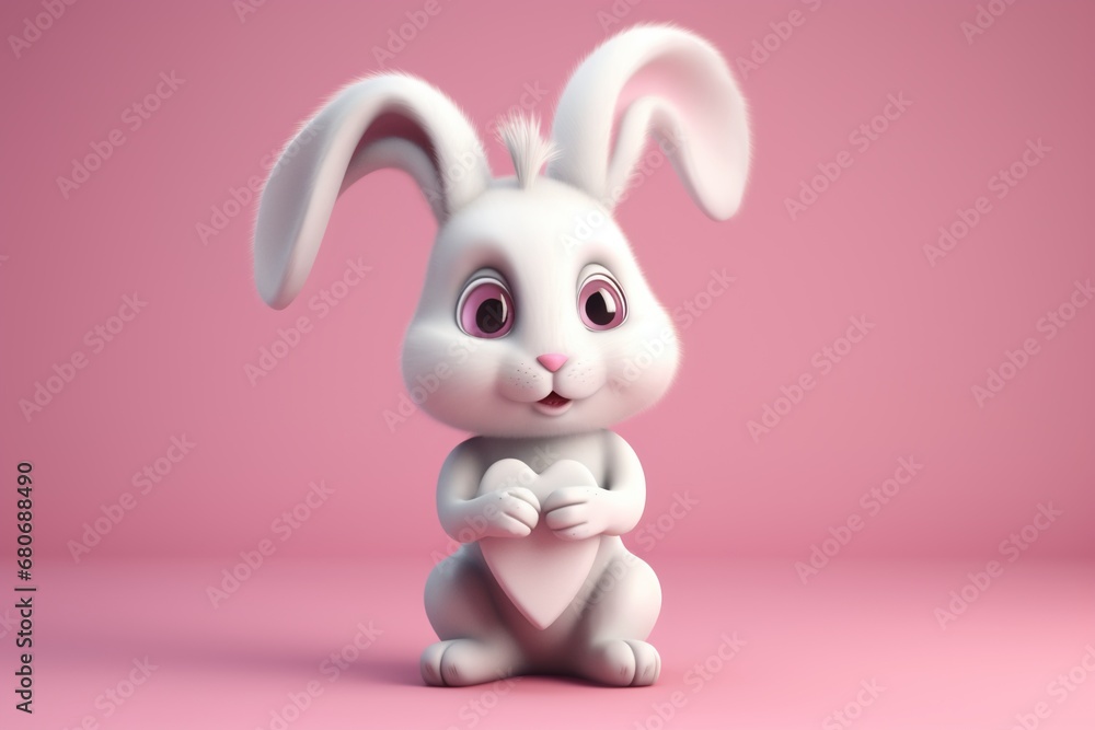 white rabbit with a heart white rabbit with a heart
