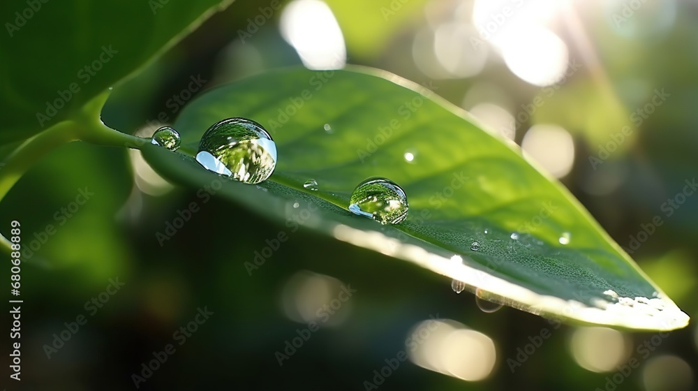 Water drop on green leaf with background, stock photo Water drop on green leaf with background, stock photo