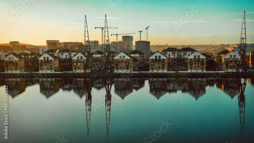 Bayside in london with crane photo