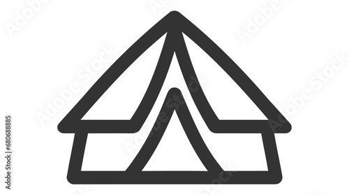 Tourist tent icon vector isolated on white background