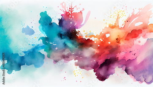 Watercolor background, abstract artwork, spalsh. AI generate photo