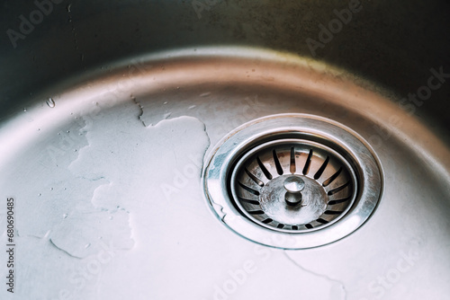 Kitchen sink flange and strainer photo