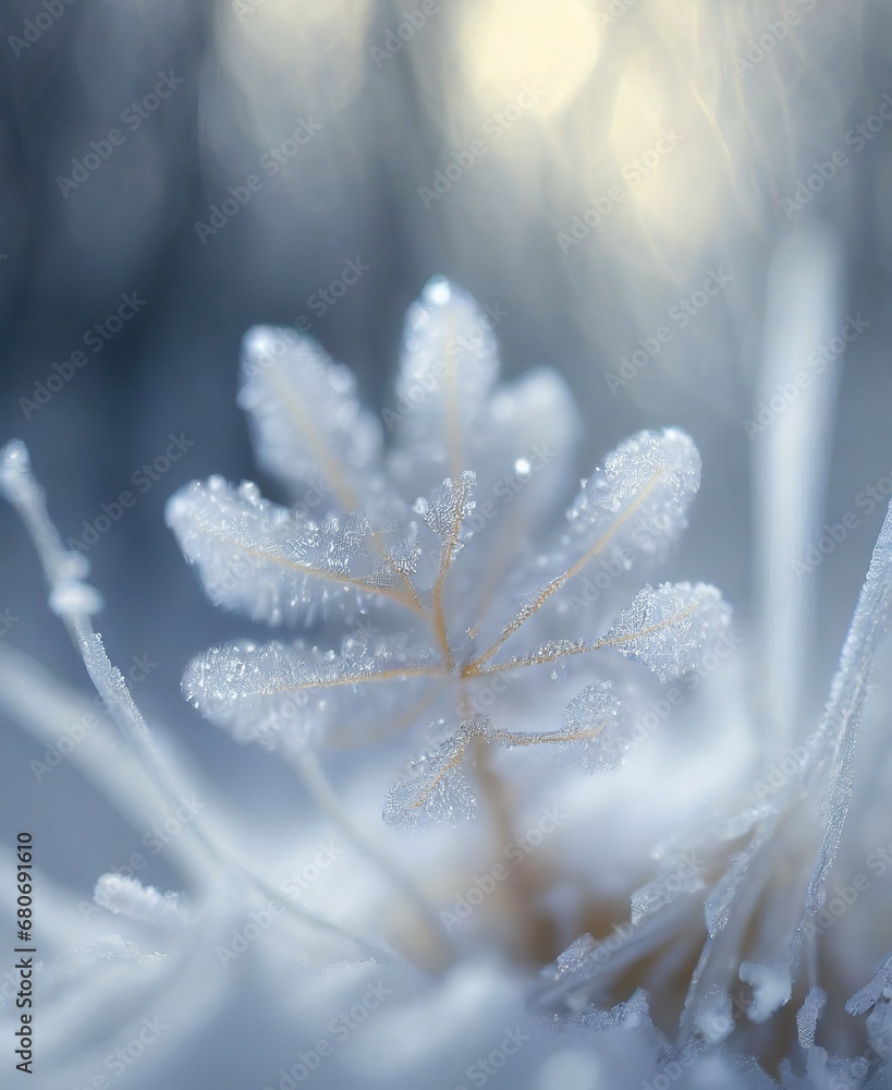 Frozen nature macro photography, winter season Frozen nature macro photography, winter season