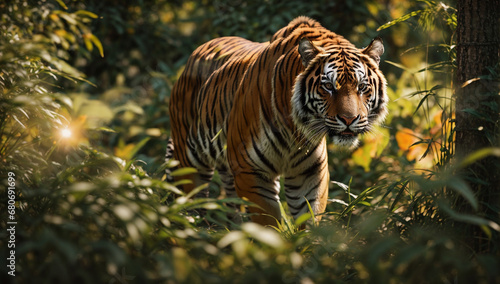 An image of a majestic Bengal Tiger in its natural habitat - AI Generative