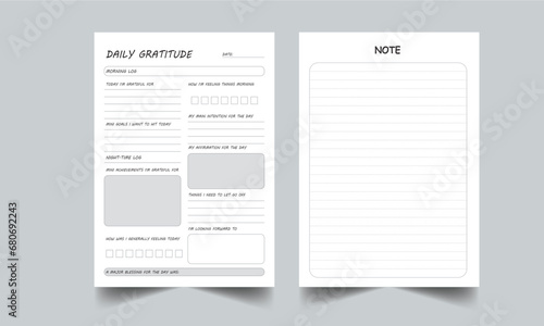 Daily Gratitude Journal and tracker printable kdp interior design template