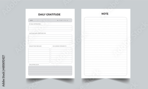 Daily Gratitude Journal and tracker printable kdp interior design template