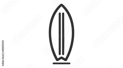 Surfboard vector icon isolated on white background
