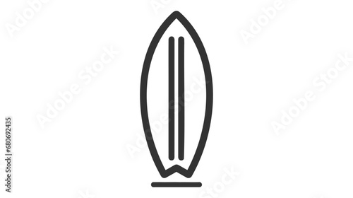 Surfboard vector icon isolated on white background